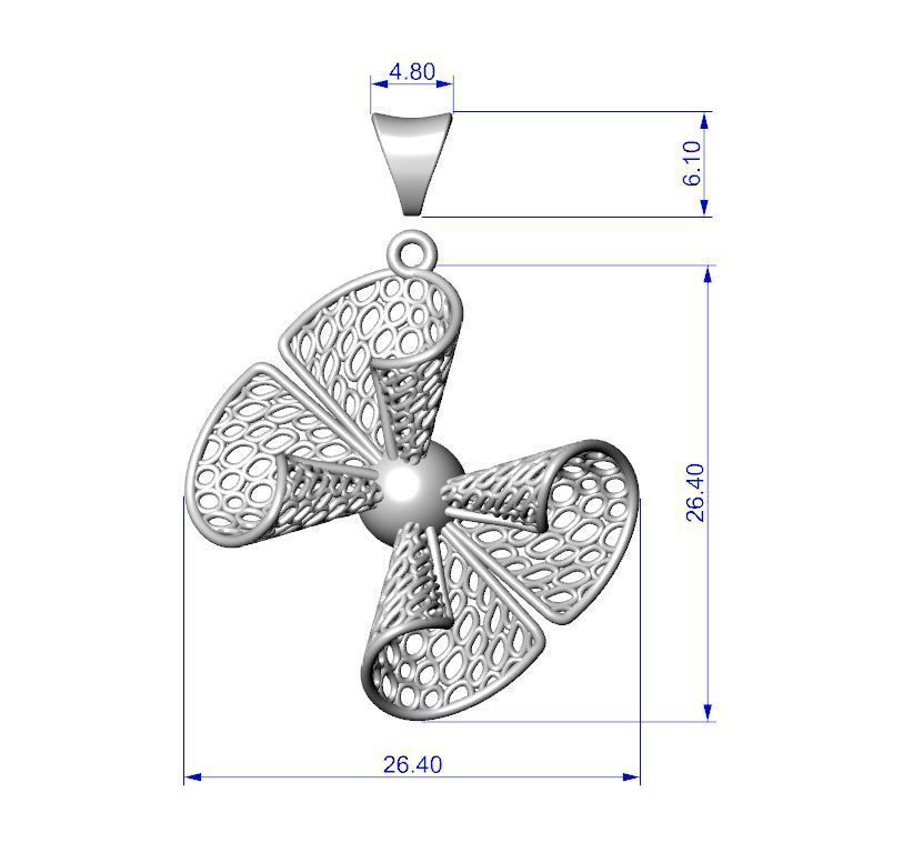 Stylized set gold pendant 3D print model_24