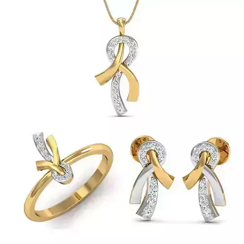 Rhino 3D CAD File Jewelry Set Ring Pendant Earring 3D print model