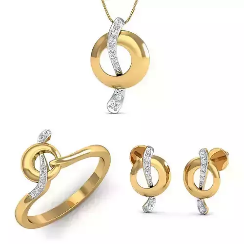 Rhino 3D CAD File Jewelry Set Ring Pendant Earring 3D printing 