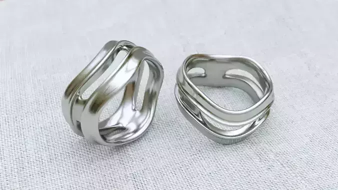 Sculpturesque Curves Ring 3D print model