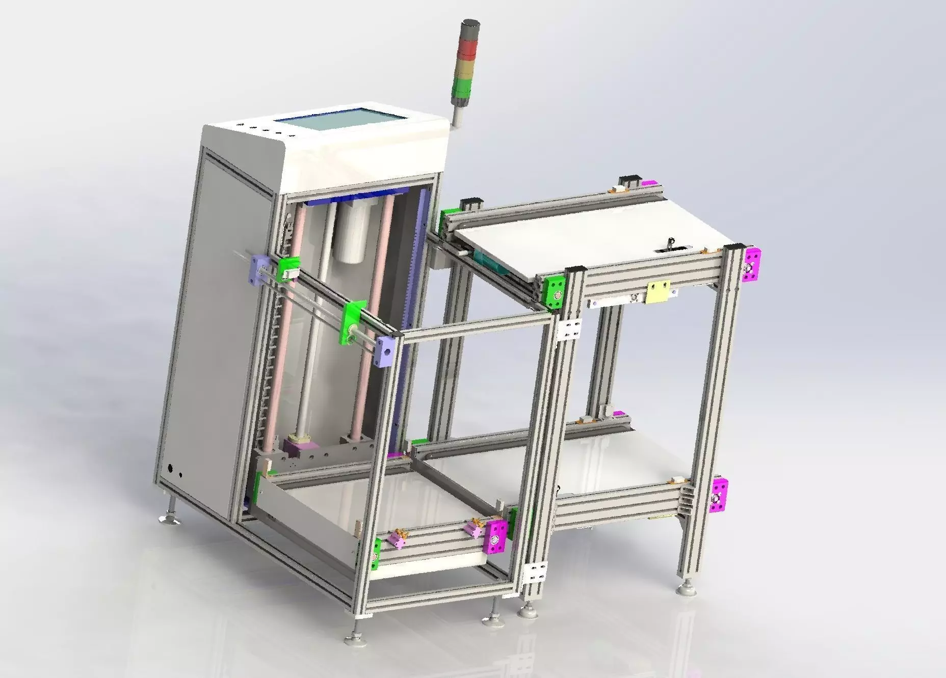 Double cent  lifter  of assembly line 3D model_0