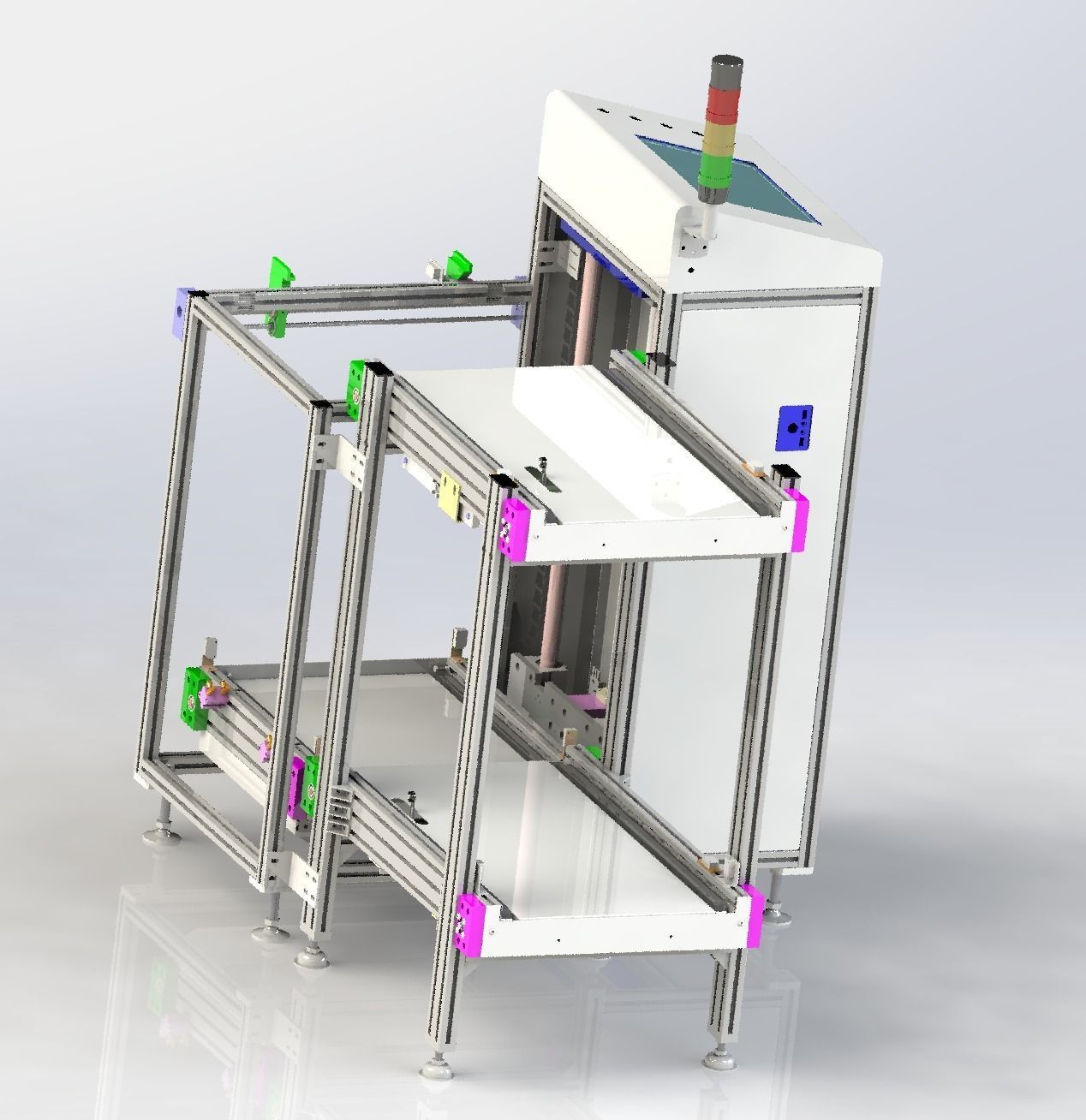Double cent  lifter  of assembly line 3D model_6
