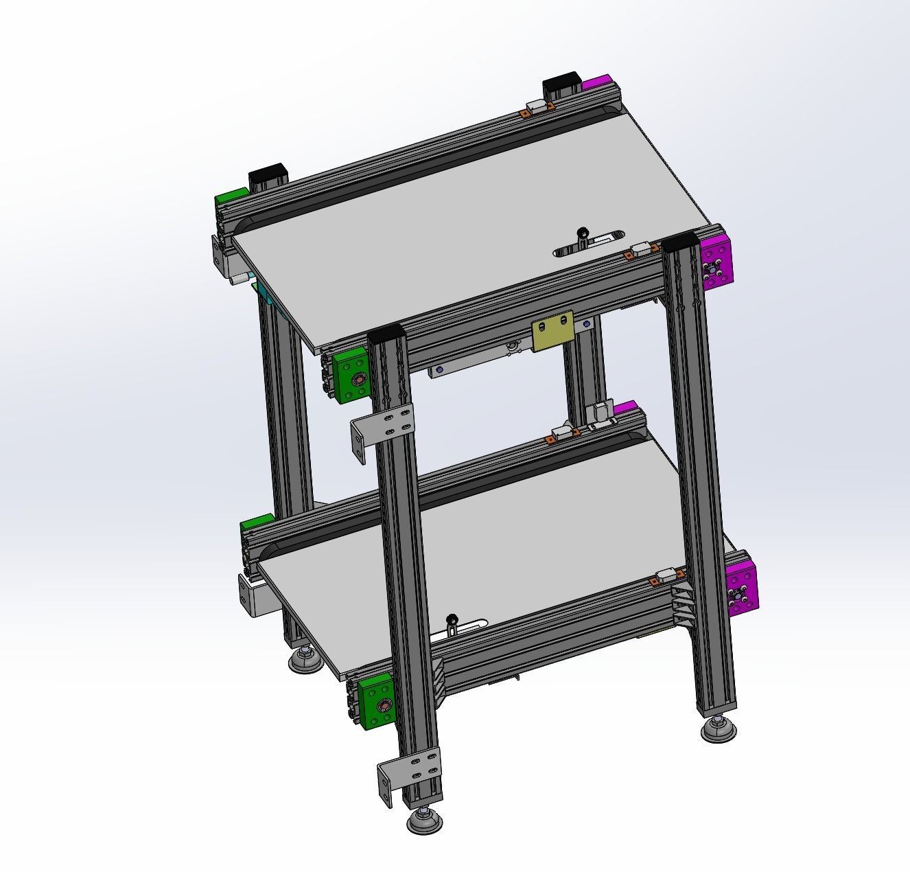 Double cent  lifter  of assembly line 3D model_2