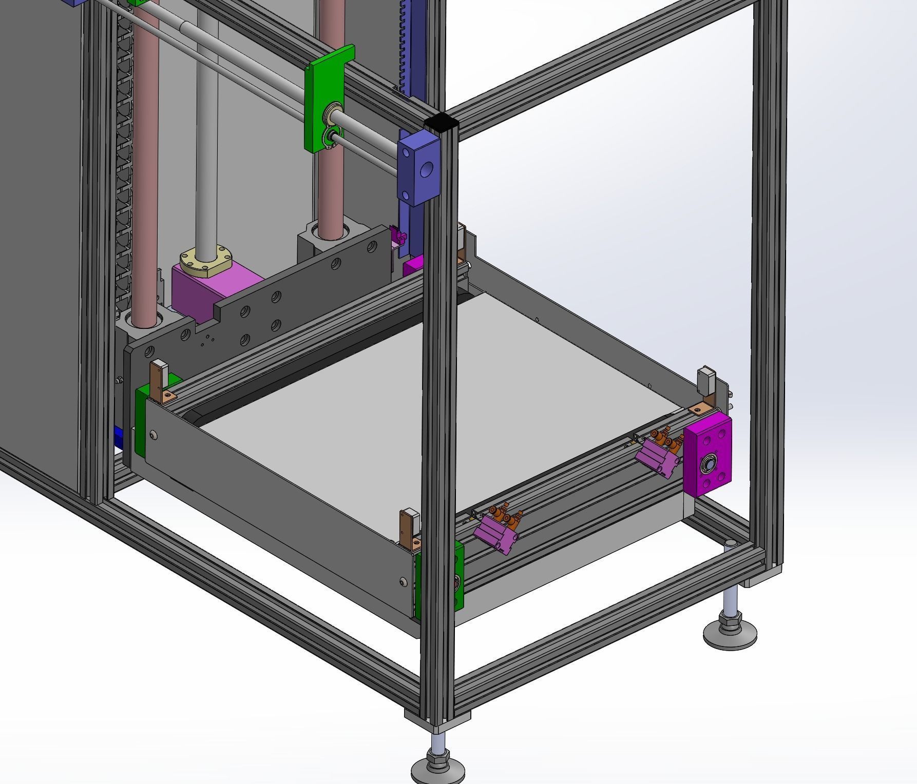 Double cent  lifter  of assembly line 3D model_1