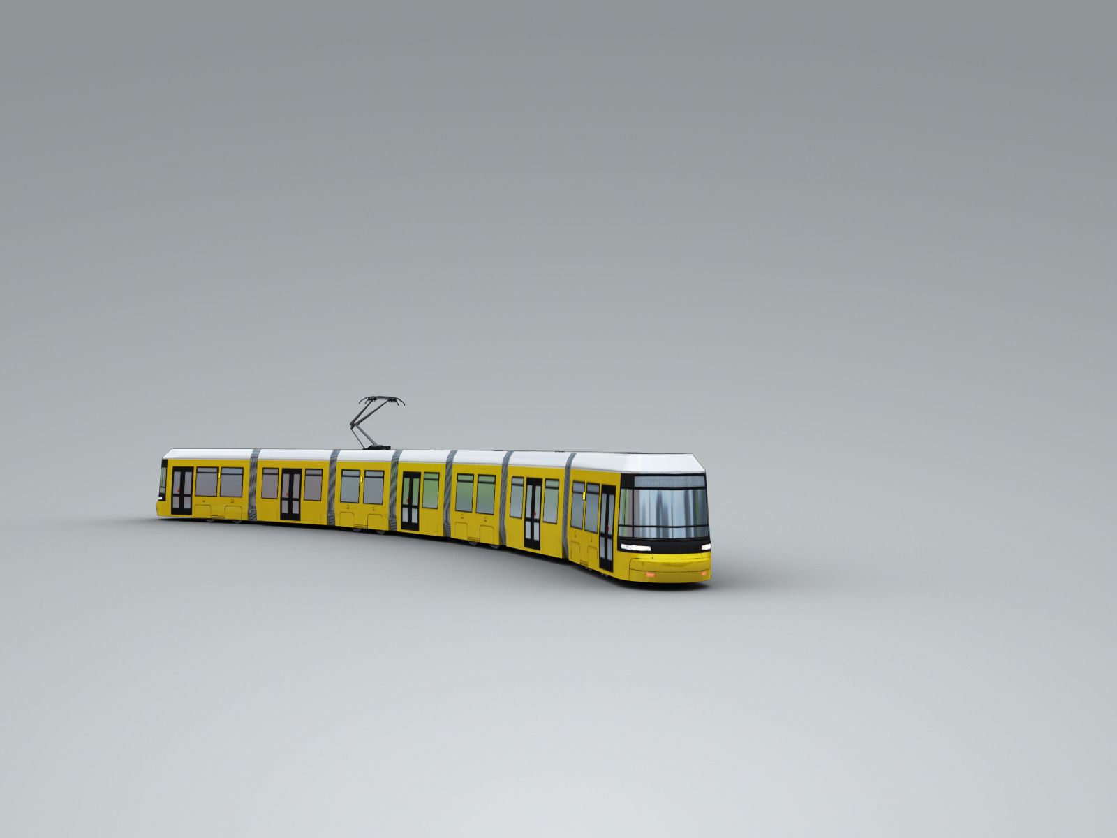 Low Poly Tram 3 - Low-poly 3D model_2