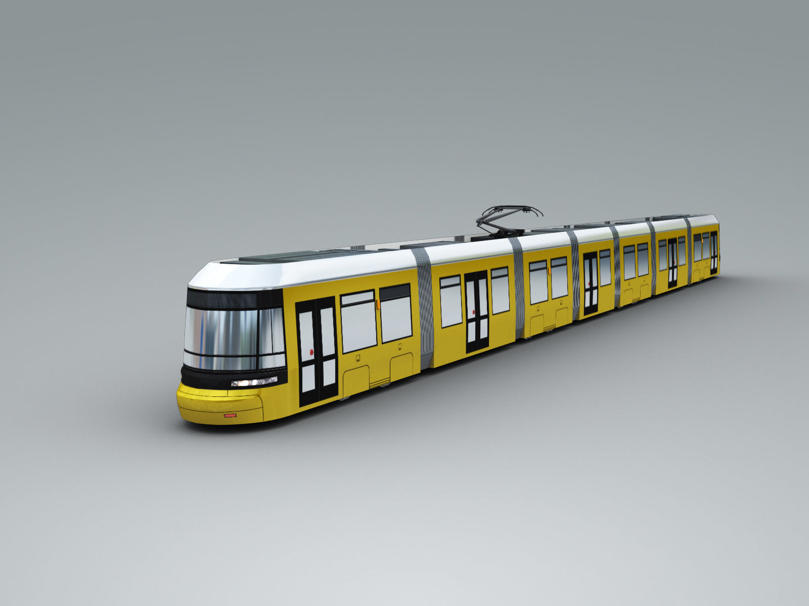 Low Poly Tram 3 - Low-poly 3D model_3