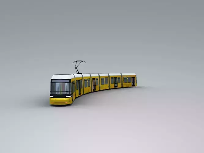 Low Poly Tram 3 - Low-poly 3D model