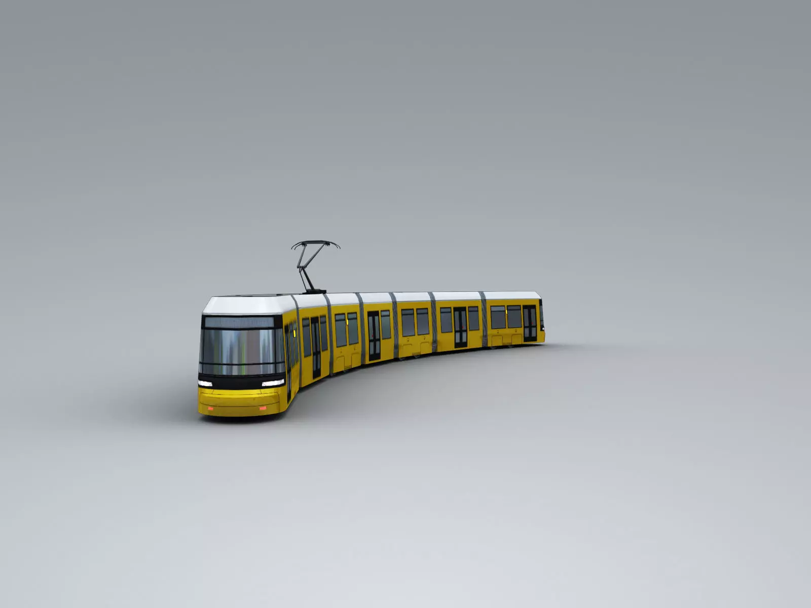 Low Poly Tram 3 - Low-poly 3D model_0