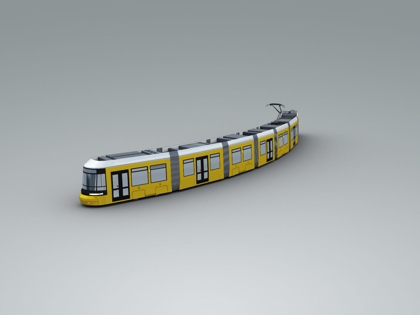 Low Poly Tram 3 - Low-poly 3D model_1