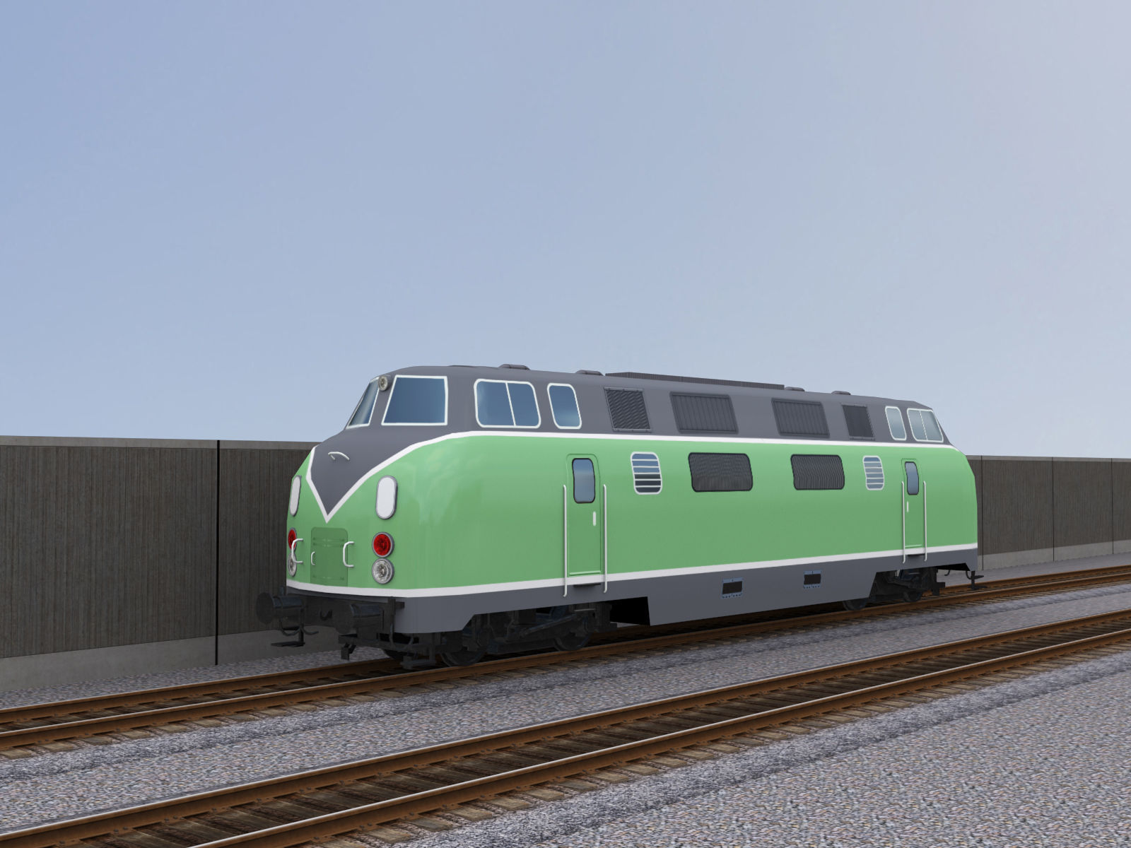 Diesel Locomotive 1 Low-poly 3D model_9