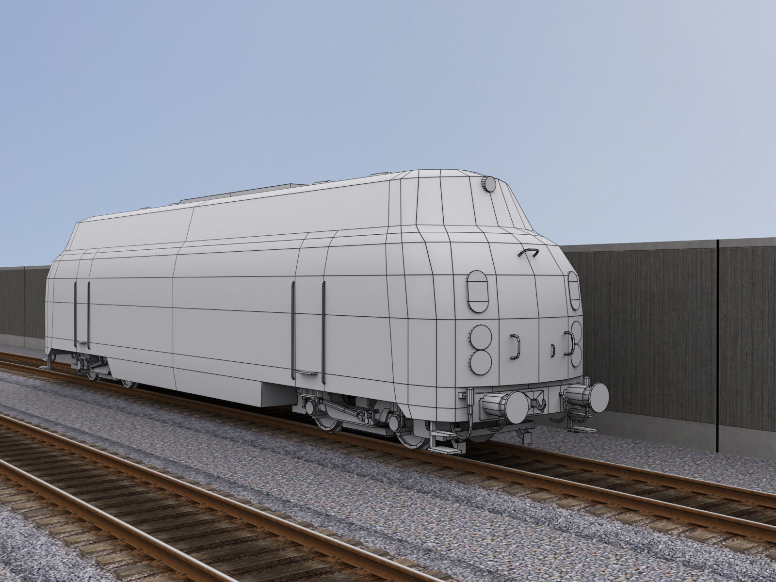 Diesel Locomotive 1 Low-poly 3D model_2
