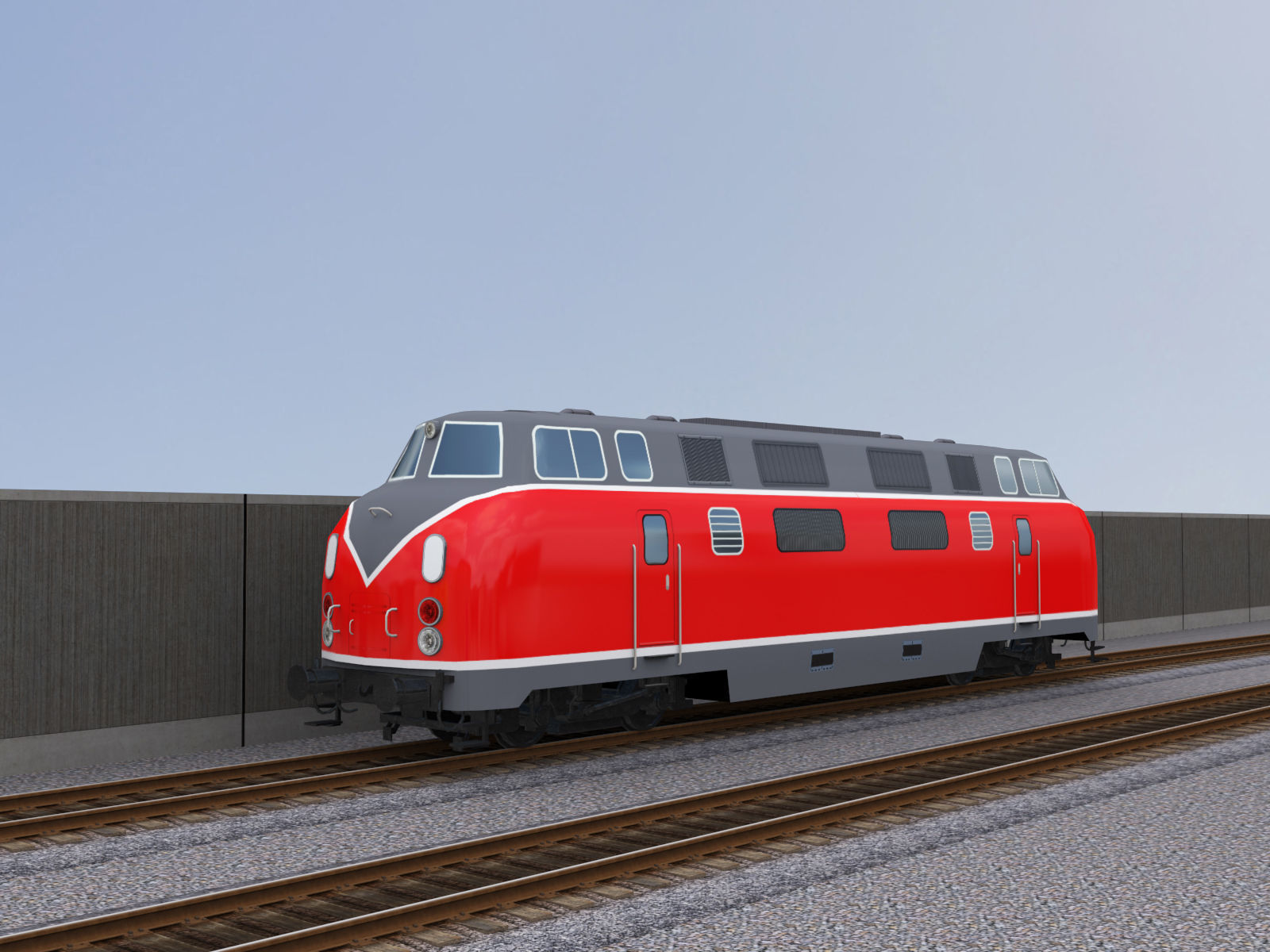 Diesel Locomotive 1 Low-poly 3D model_4