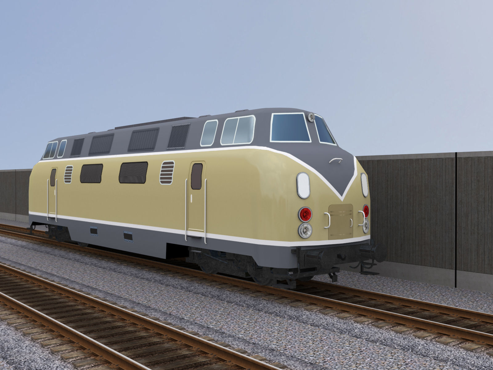 Diesel Locomotive 1 Low-poly 3D model_6