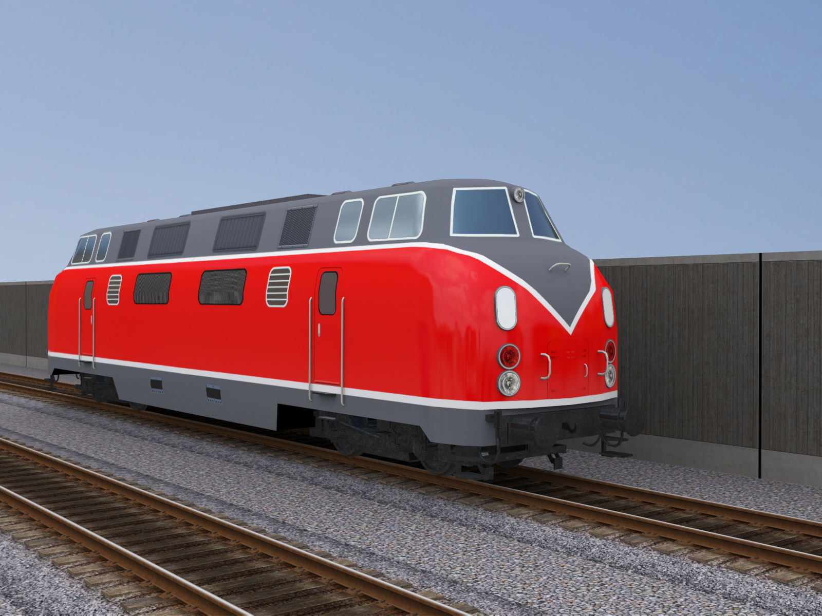 Diesel Locomotive 1 Low-poly 3D model_3