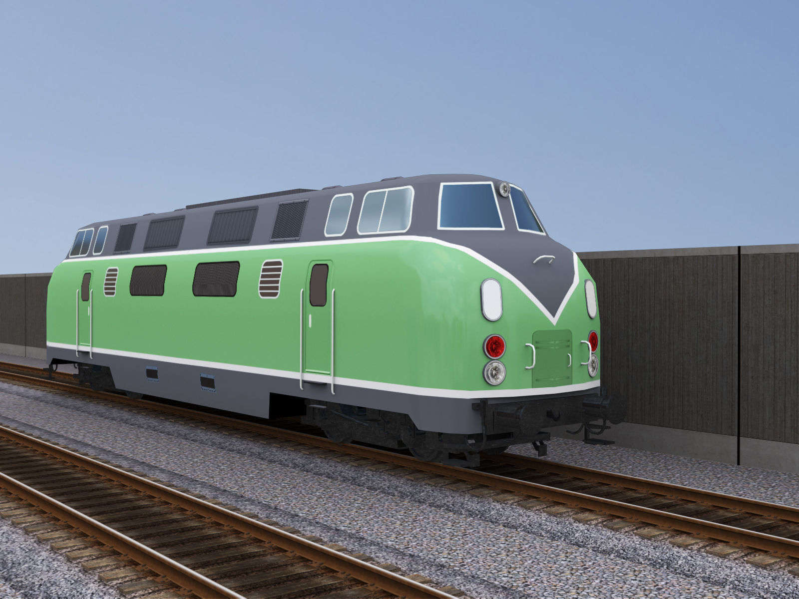 Diesel Locomotive 1 Low-poly 3D model_10