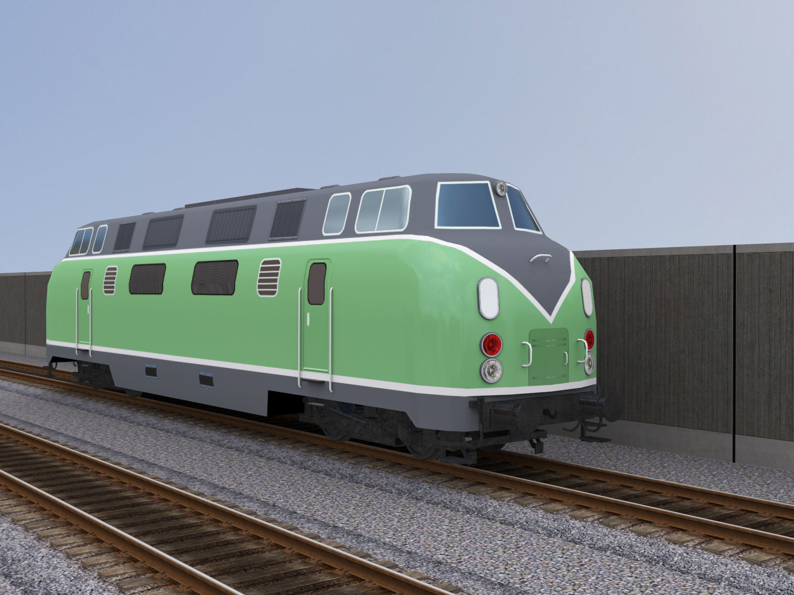 Diesel Locomotive 1 Low-poly 3D model_1