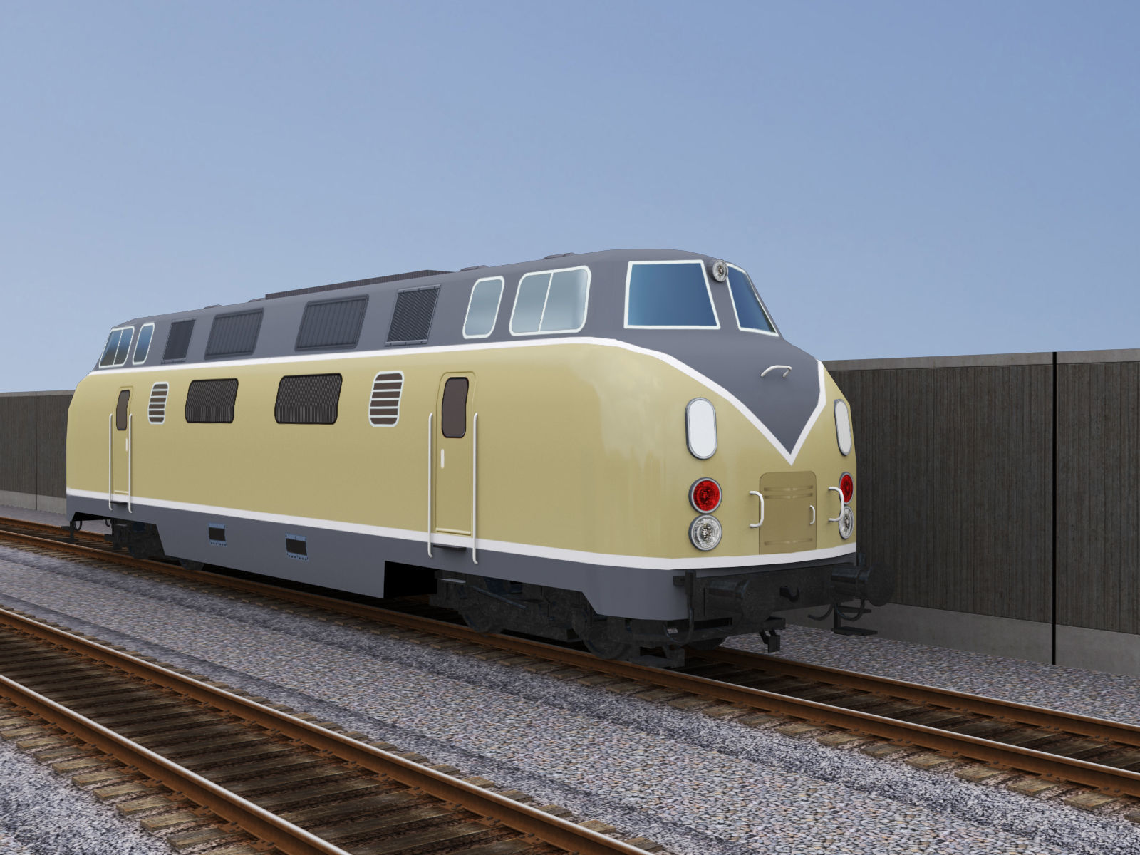 Diesel Locomotive 1 Low-poly 3D model_7