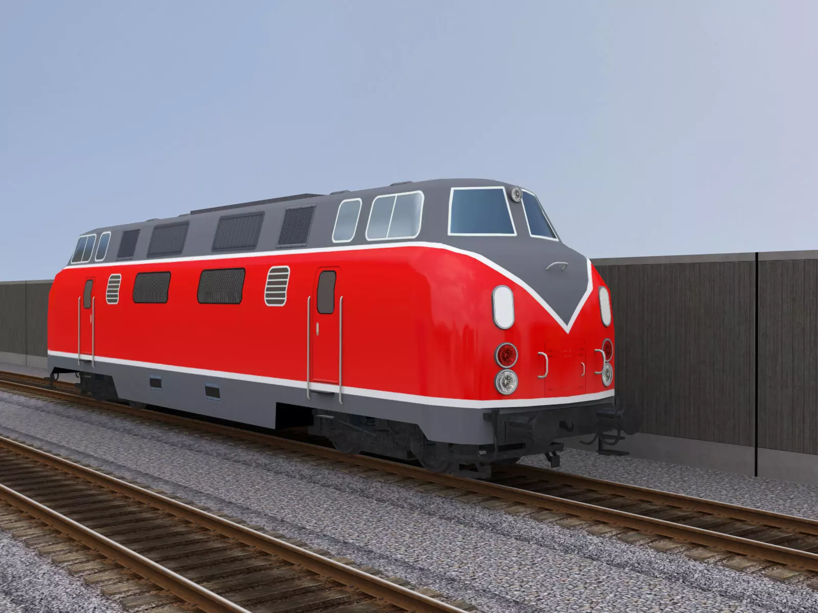 Diesel Locomotive 1 Low-poly 3D model_0