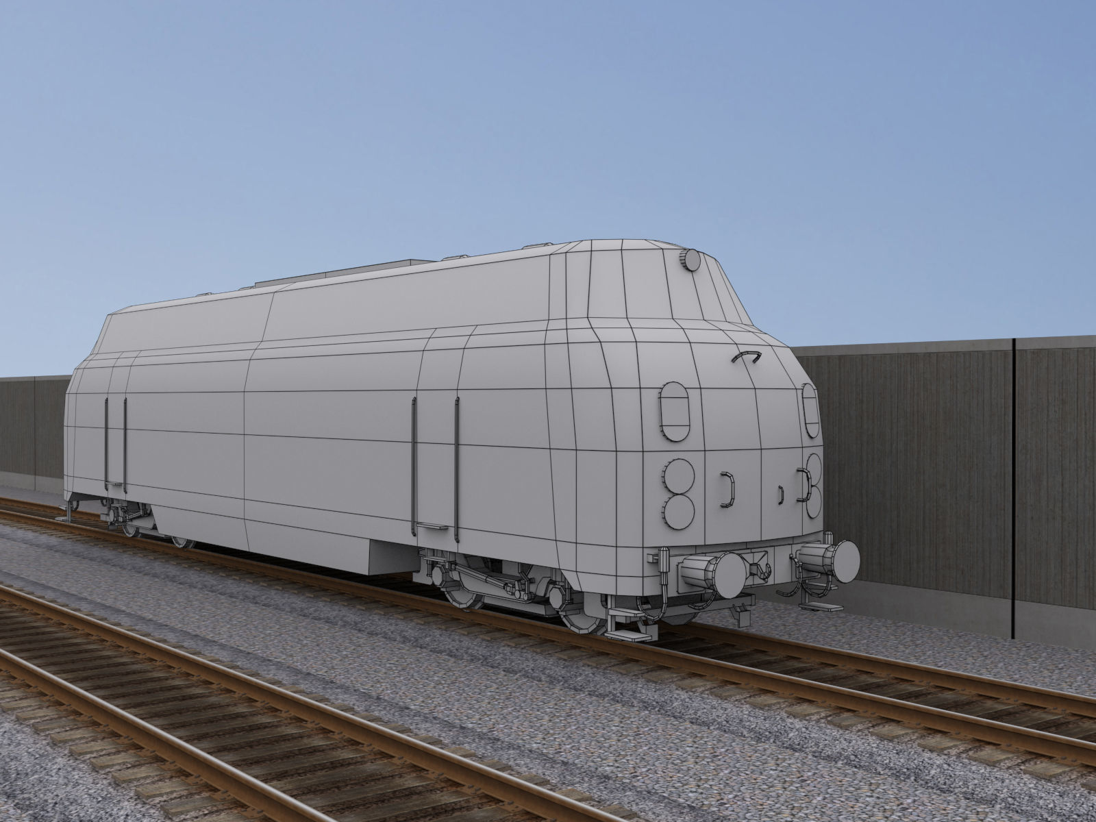 Diesel Locomotive 1 Low-poly 3D model_8