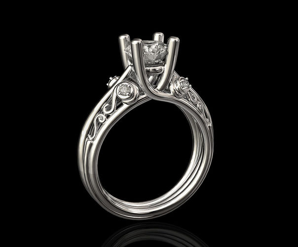 centeral stone ring 3D print model