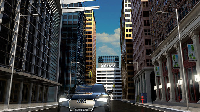 City Scene Free 3D model