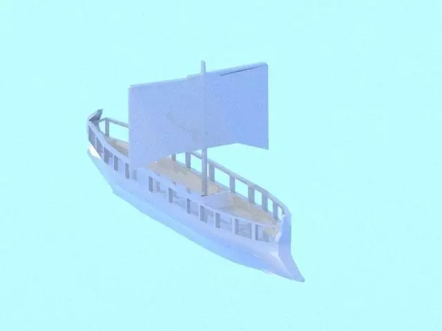 Low poly trireme boat Free low-poly 3D model
