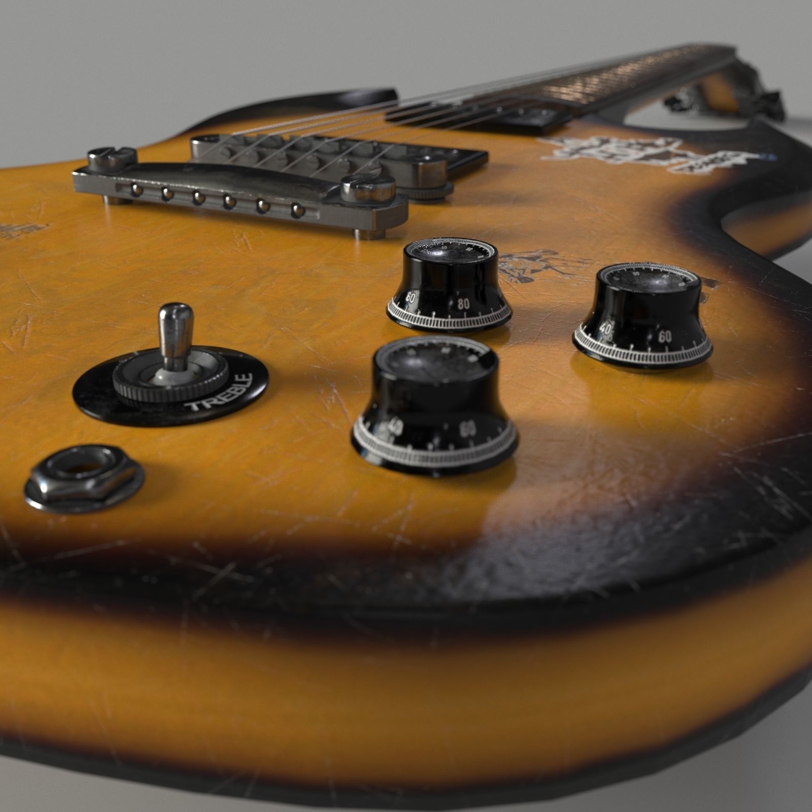 Fake Gibson Guitar 3D model_1