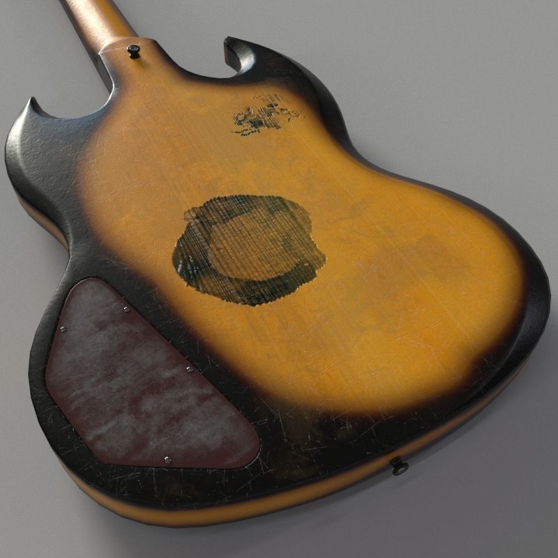 Fake Gibson Guitar 3D model_3