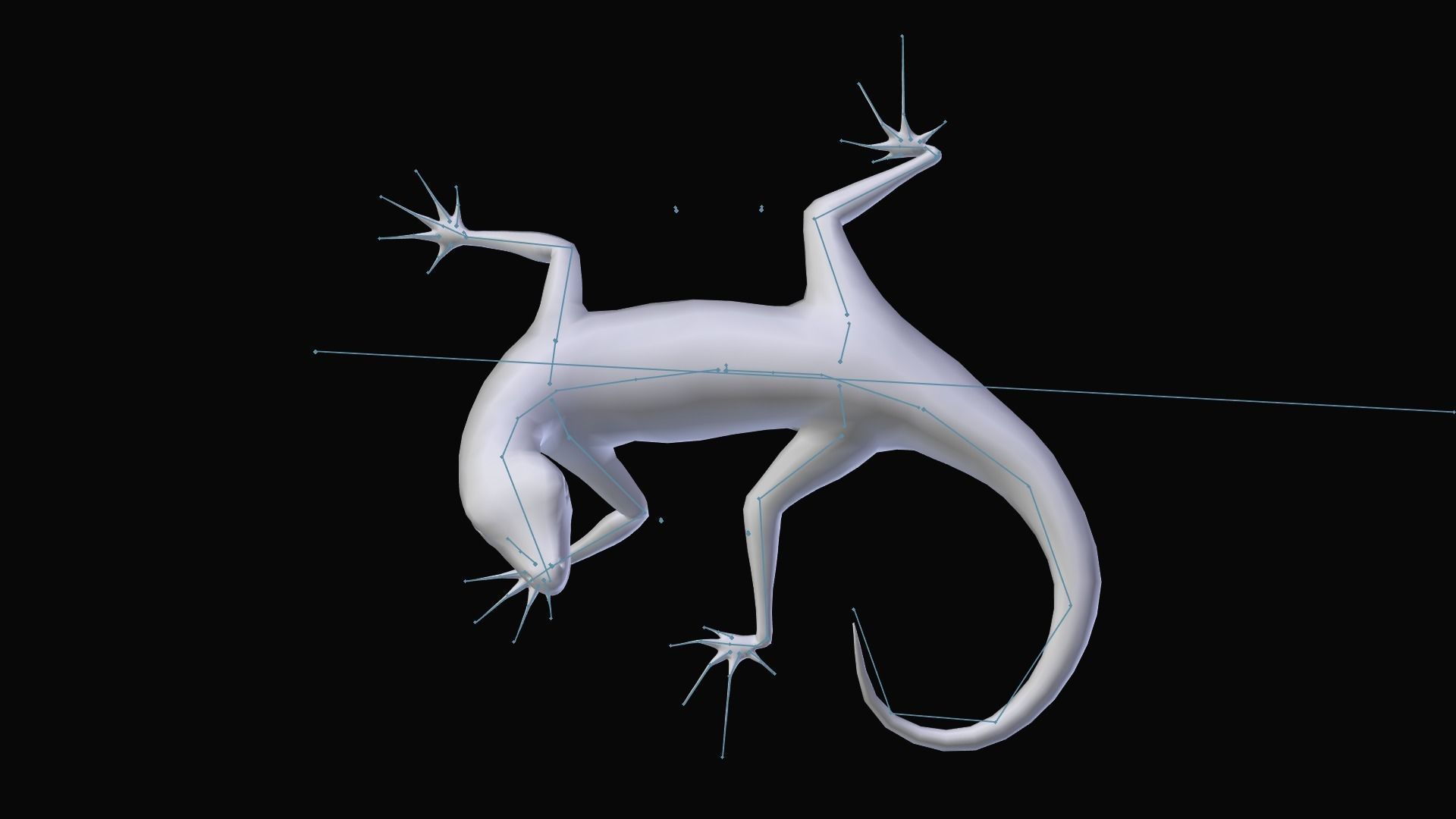 Green Lizard- Podarcis Sicula Low-poly 3D model_2