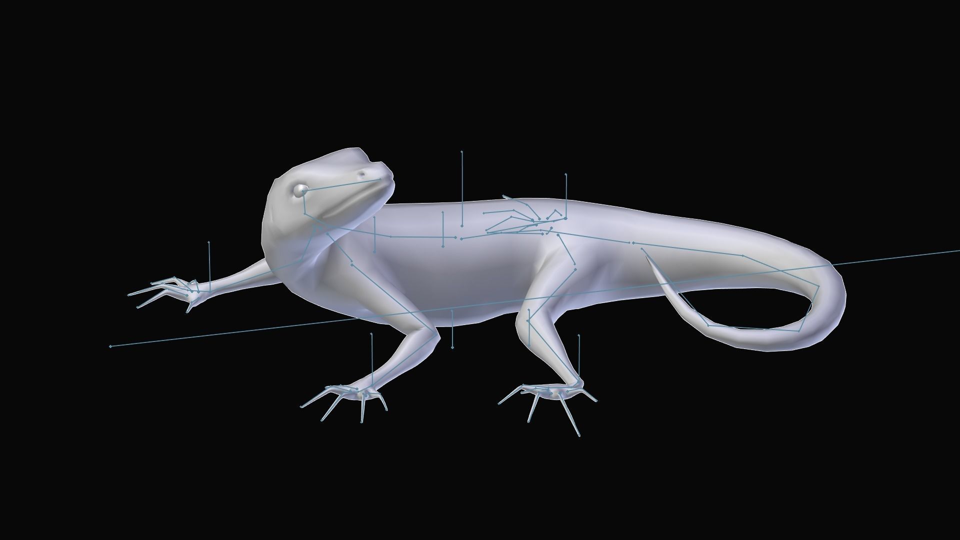 Green Lizard- Podarcis Sicula Low-poly 3D model_5