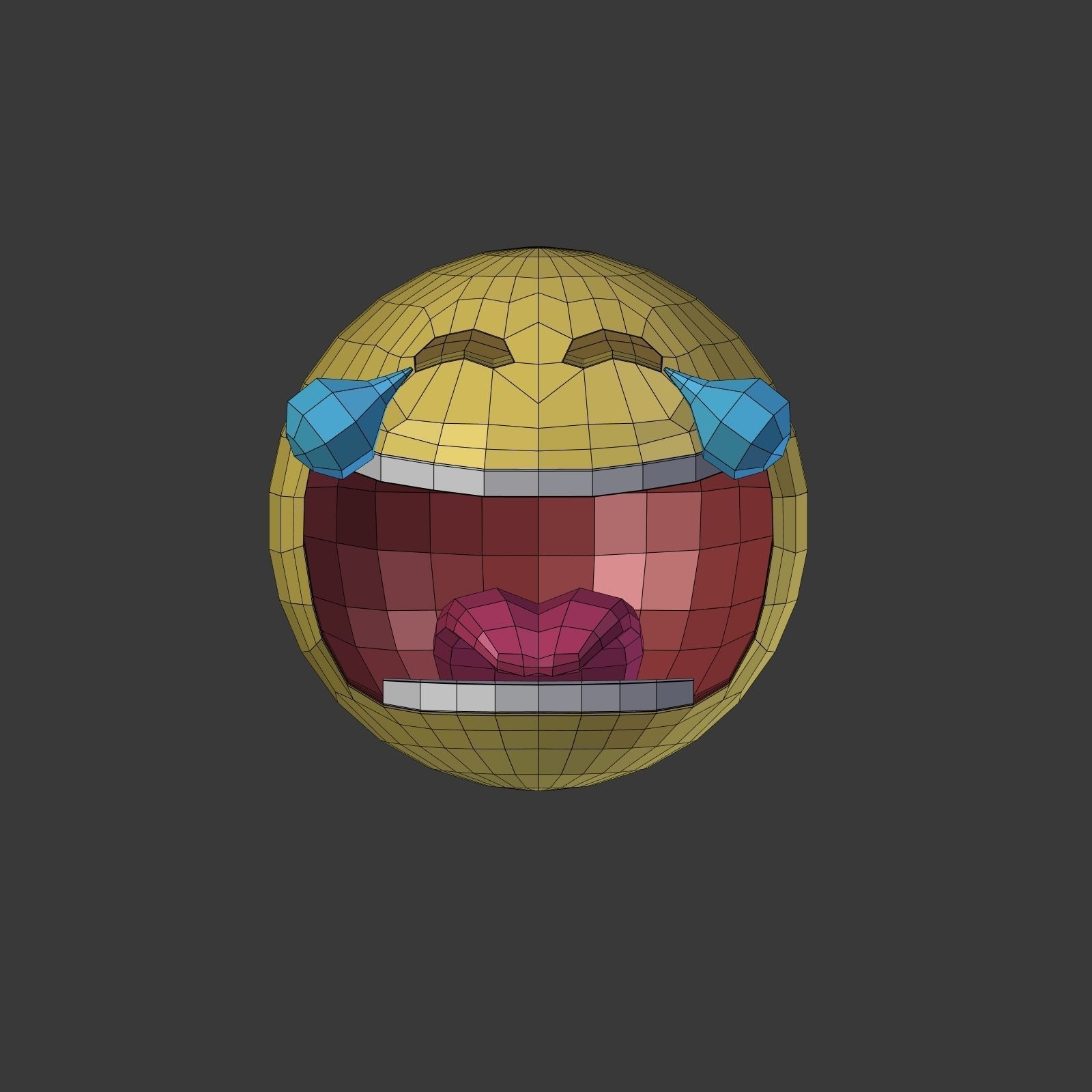 Laughing To Crying Smiley Low-poly 3D model_2