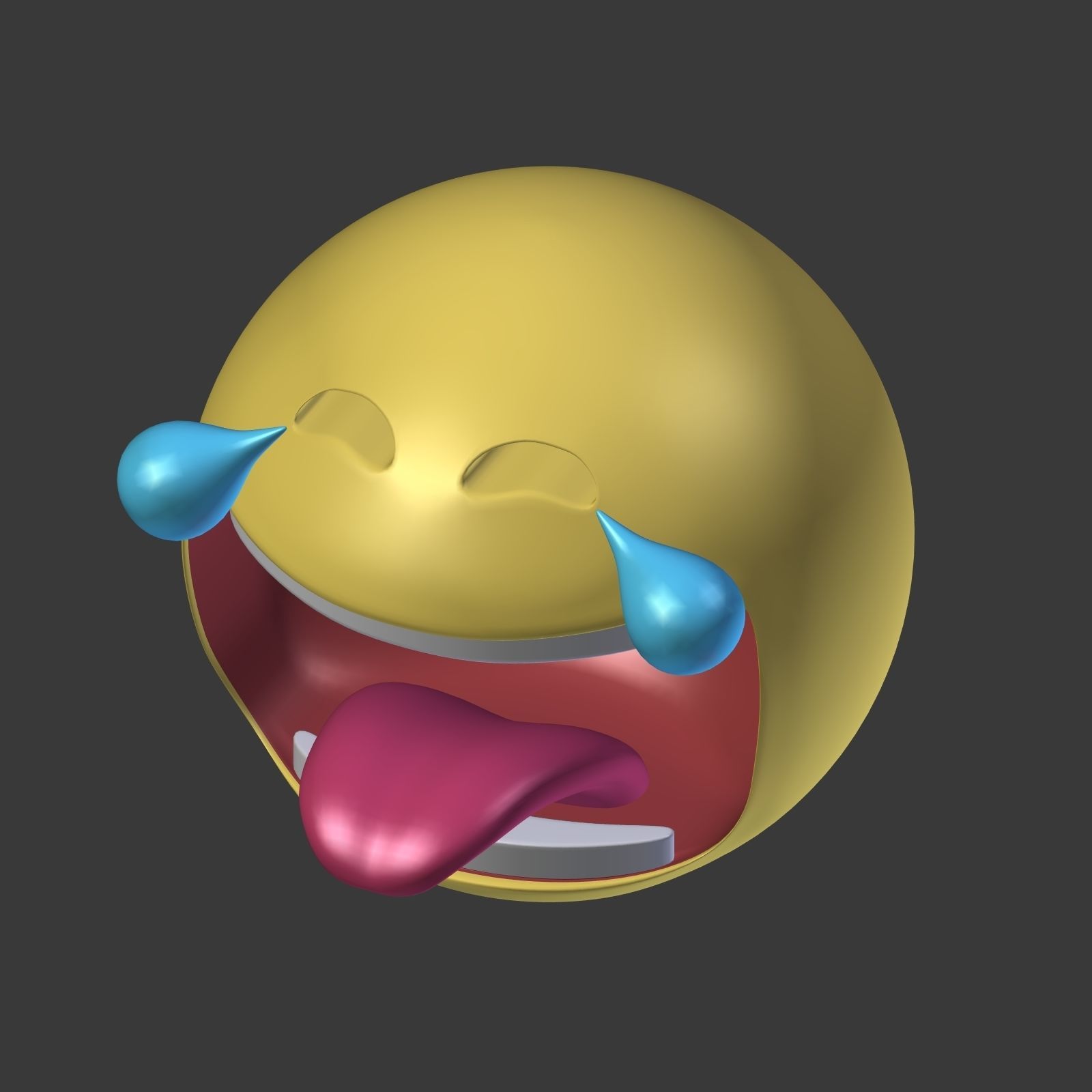 Laughing To Crying Smiley Low-poly 3D model_9