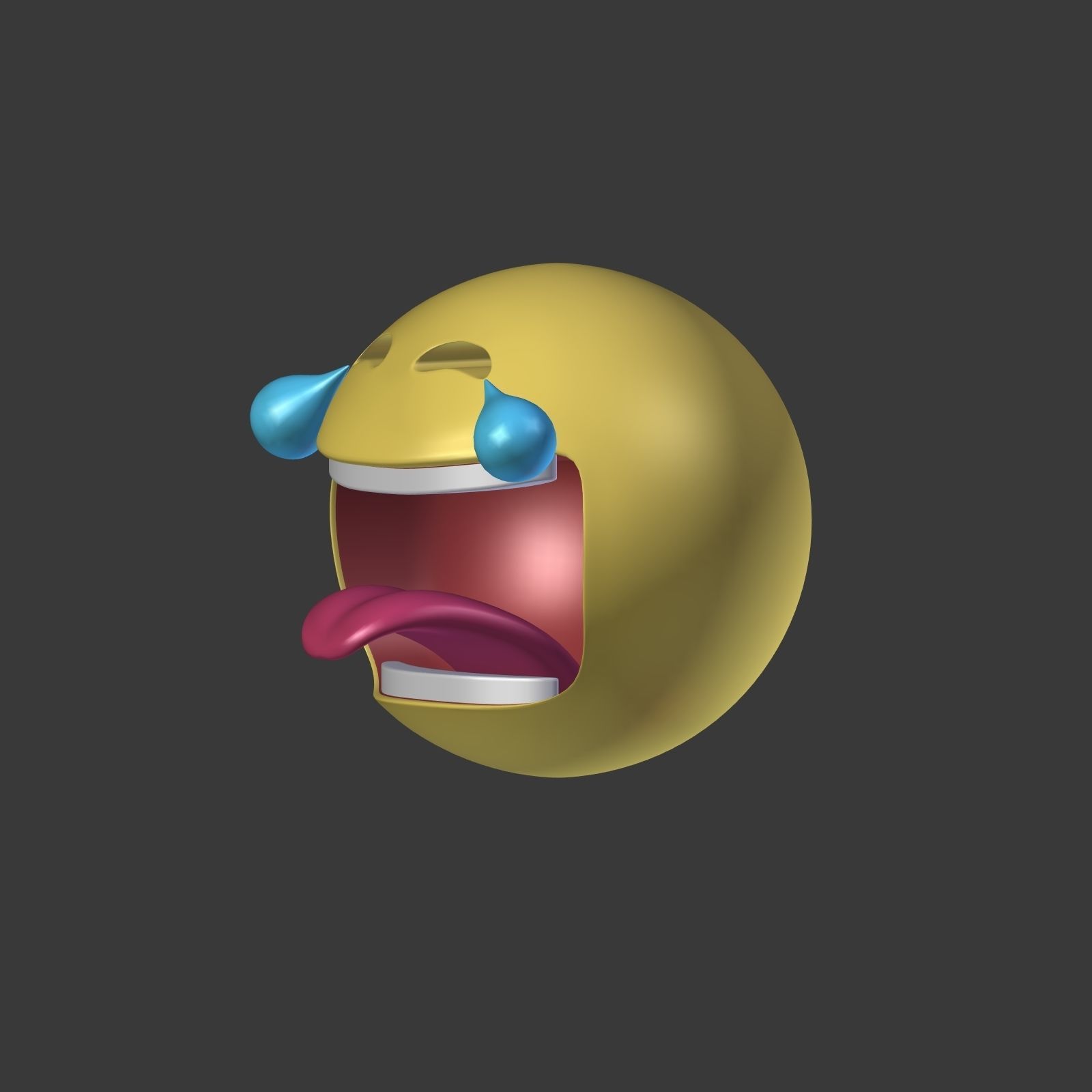 Laughing To Crying Smiley Low-poly 3D model_5