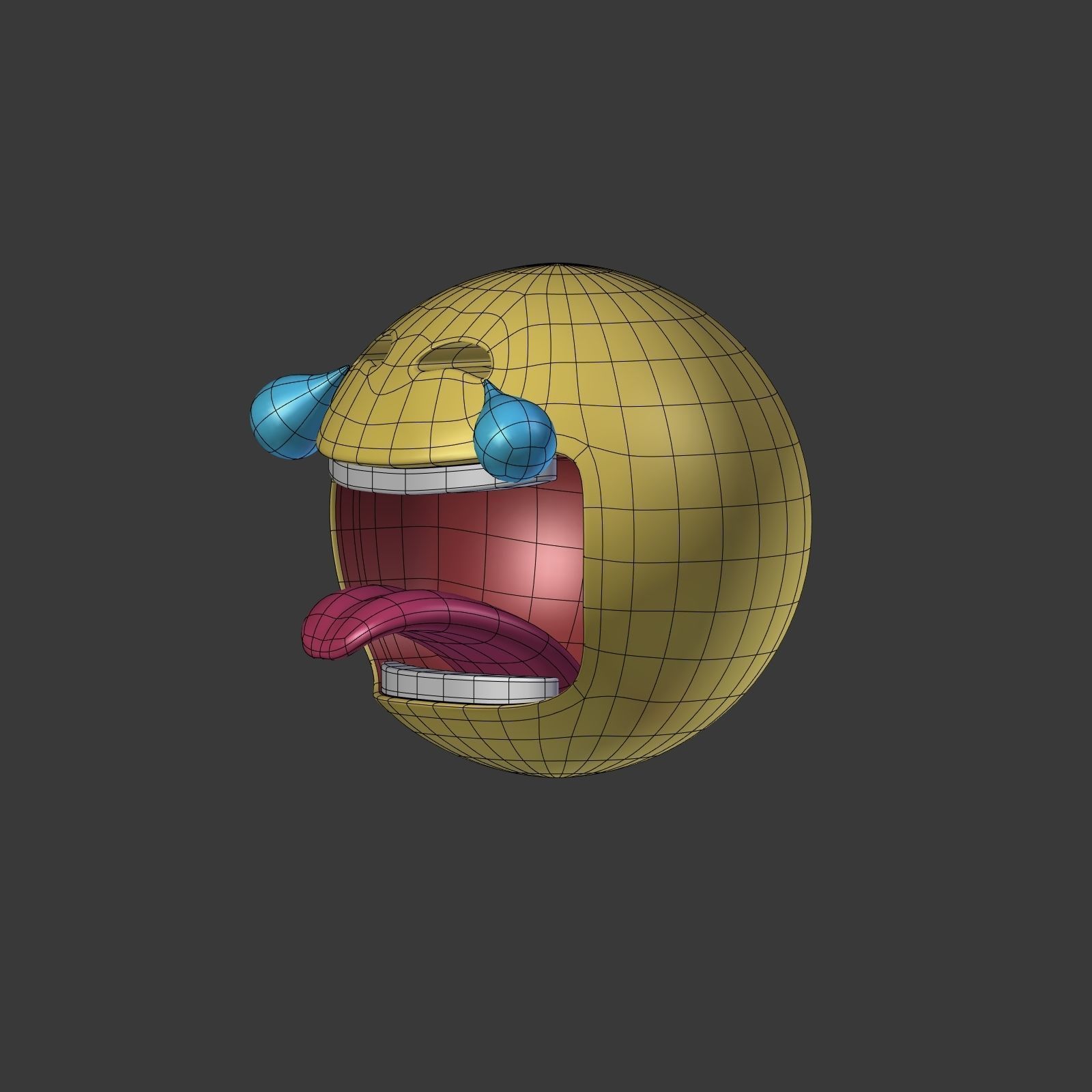 Laughing To Crying Smiley Low-poly 3D model_6