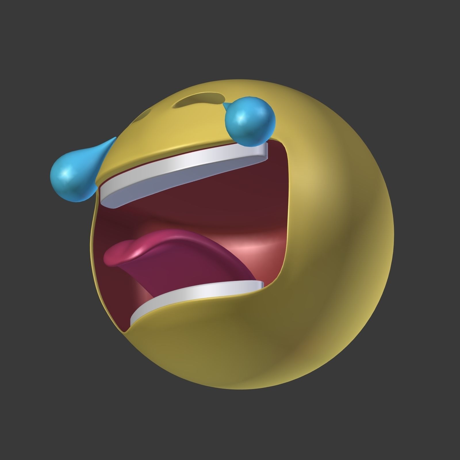 Laughing To Crying Smiley Low-poly 3D model_11