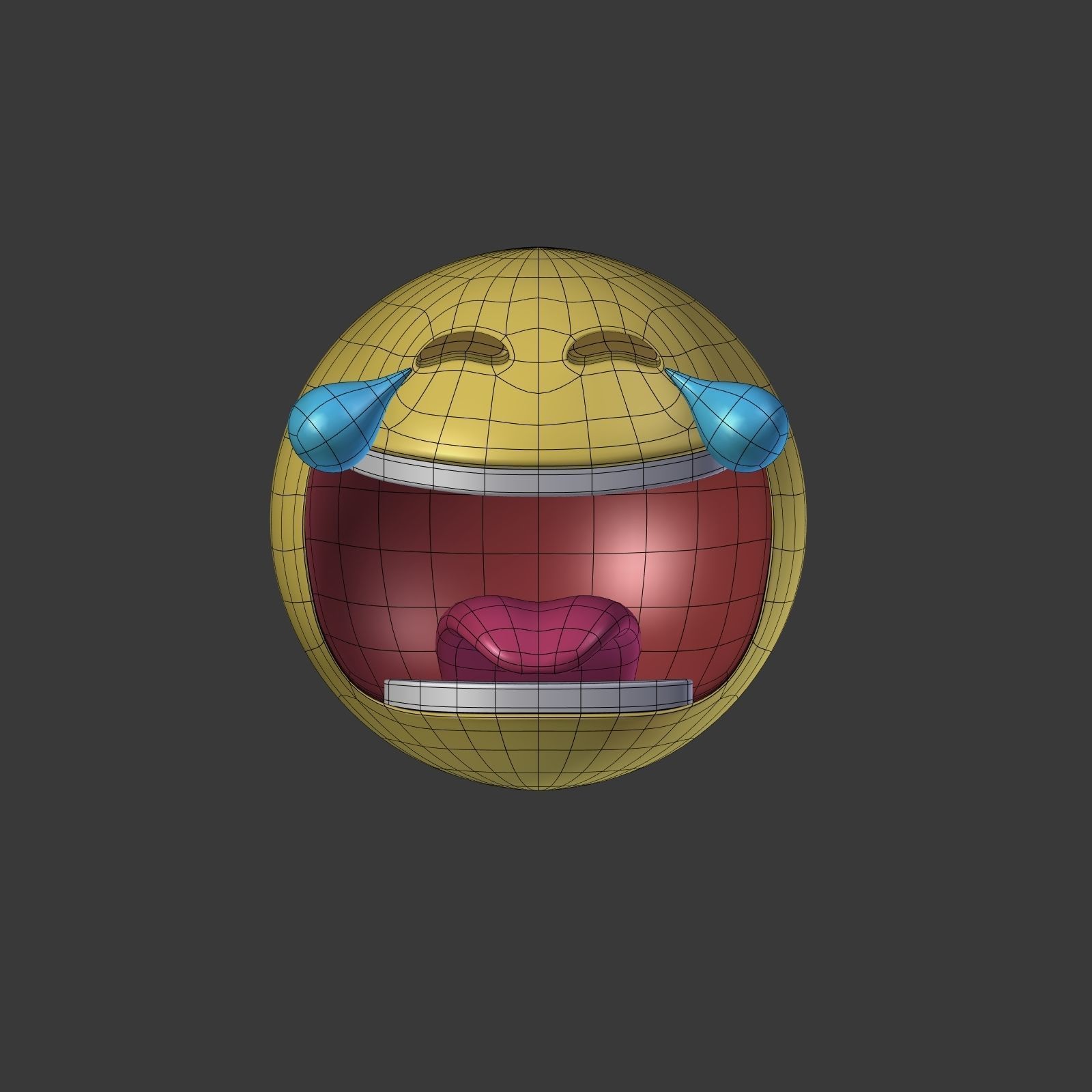 Laughing To Crying Smiley Low-poly 3D model_3