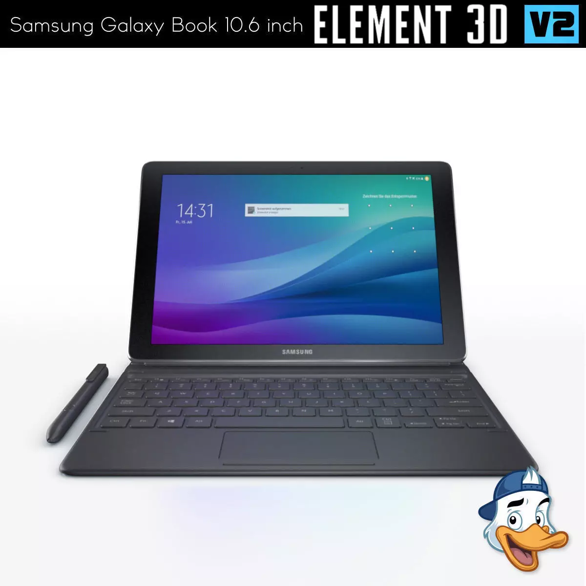Samsung Galaxy Book 10-6 inch for Element 3D 3D model_0
