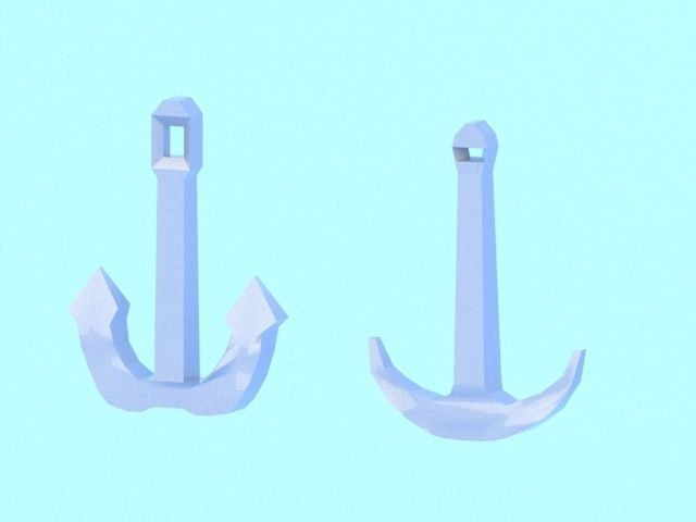 Low poly anchors two Free low-poly 3D model_5