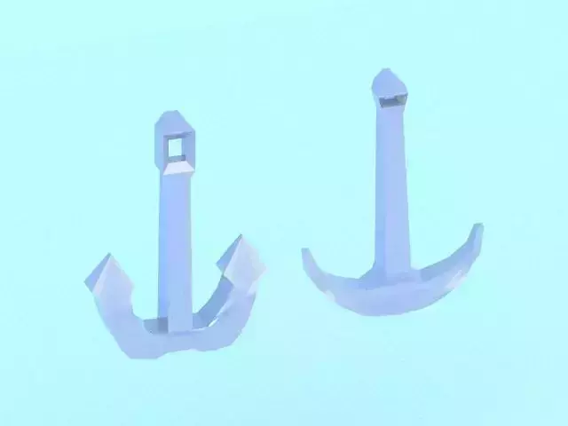 Low poly anchors two Free low-poly 3D model