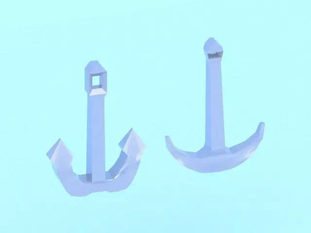 Low poly anchors two Free low-poly 3D model_0