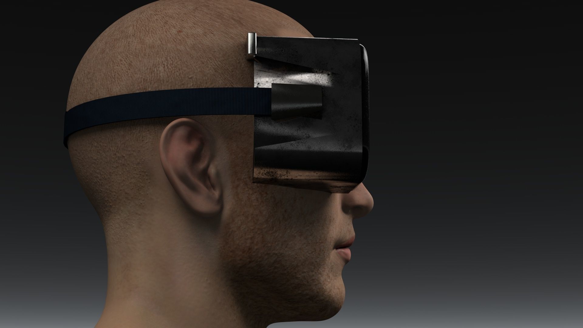 Sci Fi Virtual Reality Headset 3D model_2