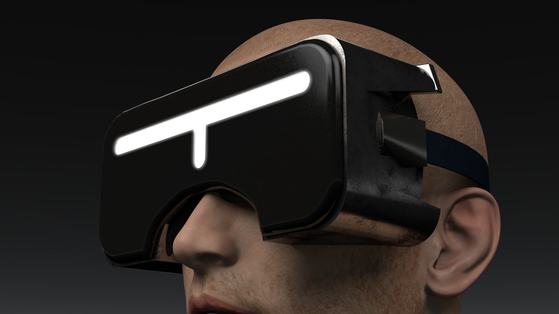 Sci Fi Virtual Reality Headset 3D model_3