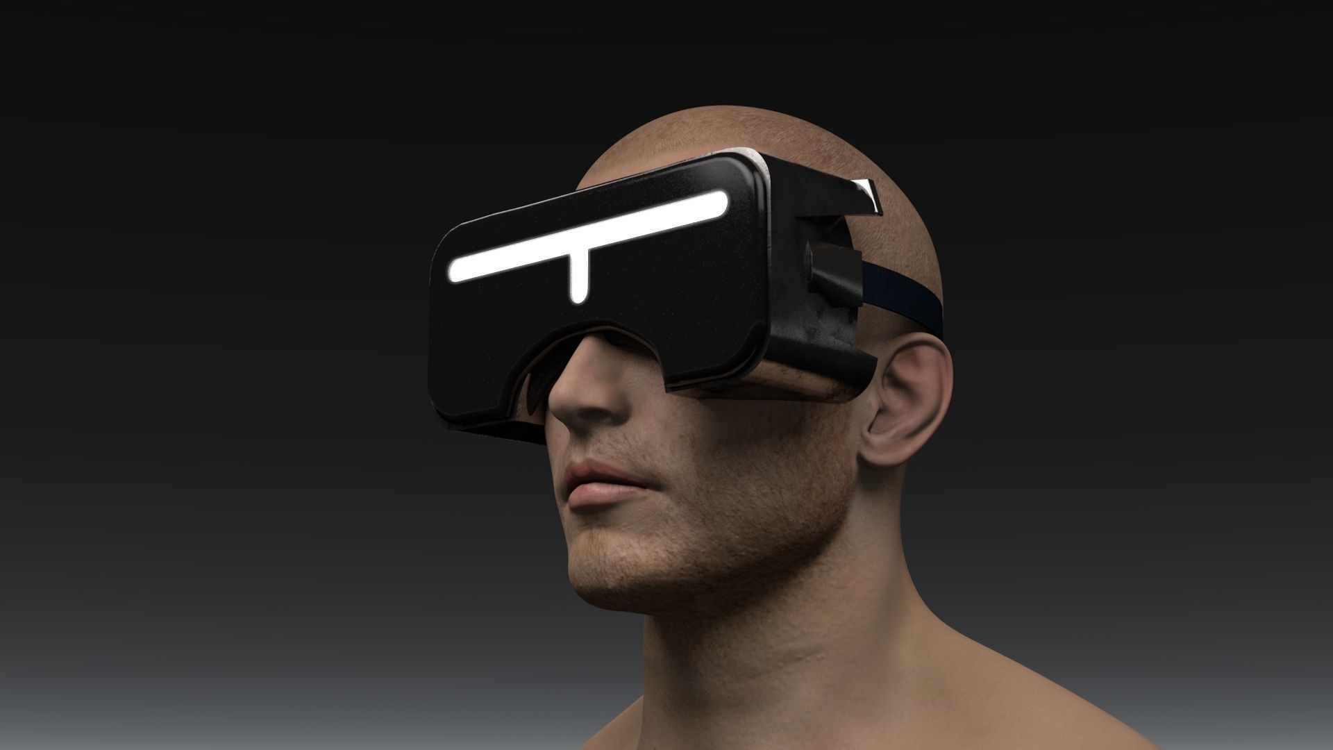 Sci Fi Virtual Reality Headset 3D model_1