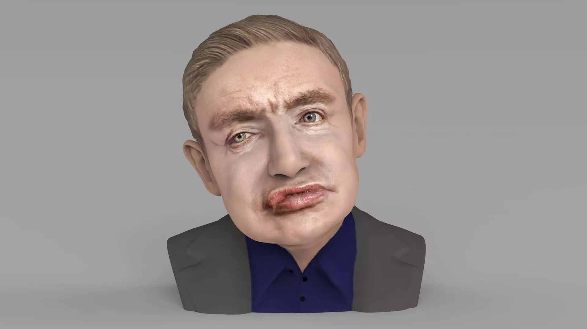 Stephen Hawking bust ready for full color 3D printing 3D print model