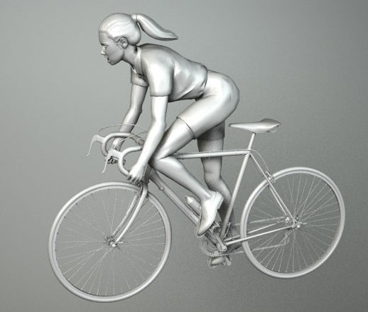 WOMAN CYCLIST 3D model