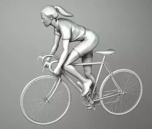 WOMAN CYCLIST 3D model