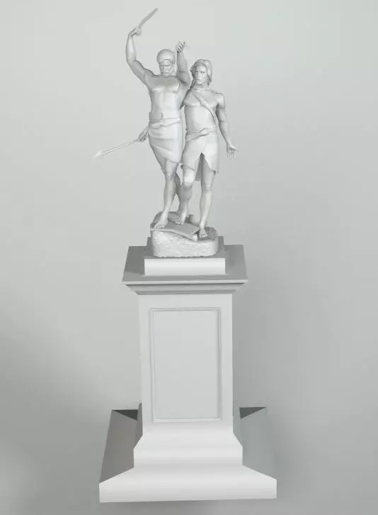 WARRIORS two statues 3D model_0