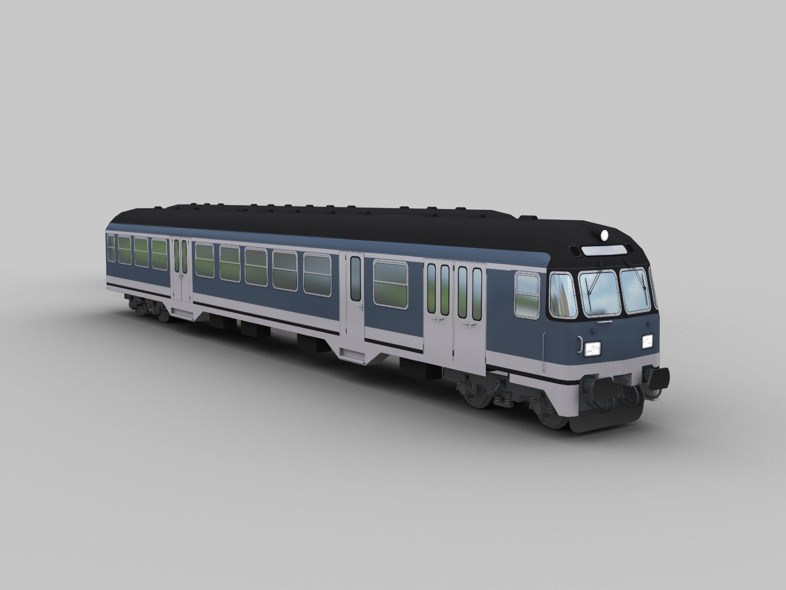 Lowpoly Train 2 japanese Low-poly 3D model_4