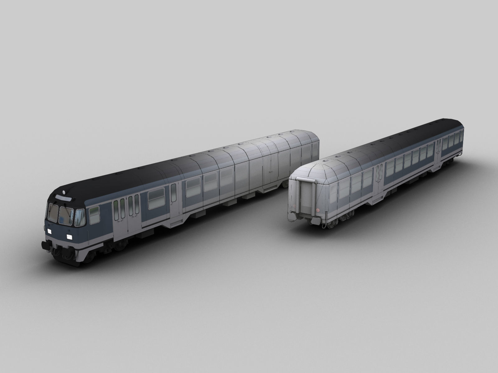 Lowpoly Train 2 japanese Low-poly 3D model_1