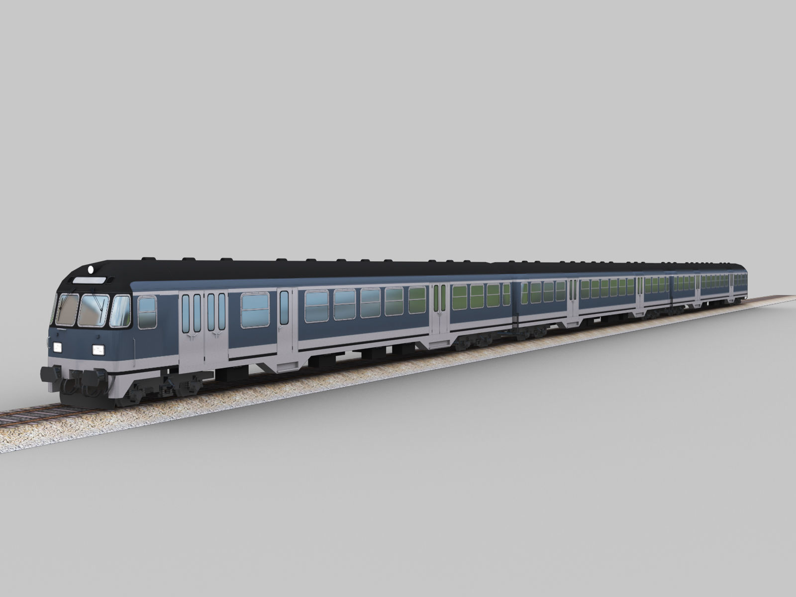 Lowpoly Train 2 japanese Low-poly 3D model_5